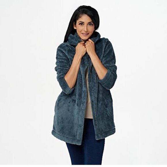 DENIM & Co. Active Sherpa Long Sleeve Jacket - Picture 1 of 4